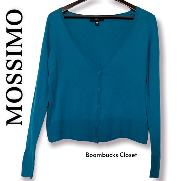 Like New Mossimo  Bright Cerulean Blue Cardigan Size M 100% cotton - Picture 14 of 15